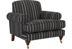 Heart of House - Sherbourne Striped - Fabric Chair - Charcoal